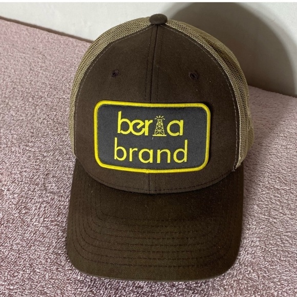 The Classics Brown Berta Brand Mesh Back Snap Back Trucker Hat - Picture 12 of 12